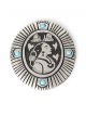 Sterling silver & turquoise pictorial pin by Philbert Begay (Navajo)