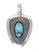 Sterling silver & Blue Gem turquoise pendant by Al Joe (Navajo)