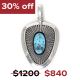 BLUE GEM TURQUOISE PENDANT BY AL JOE (NAVAJO)