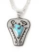STERLING SILVER & TURQUOISE BEAR PENDANT BY DINA HUNTINGHORSE (WICHITA)