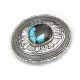 SILVER & BISBEE TURQUOISE BELT BUCKLE BY LUTRICIA YELLOWHAIR (NAVAJO)