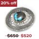 SILVER & BISBEE TURQUOISE BELT BUCKLE BY LUTRICIA YELLOWHAIR (NAVAJO)