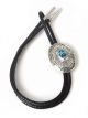 Sterling silver & turquoise bolo tie by Charlie John (Navajo)