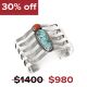 TURQUOISE & CORAL BRACELET BY KEE YAZZIE (NAVAJO)