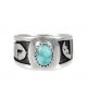 TURQUOISE & SILVER OVERLAY RING BY CHANTEL TAYLOR (NAVAJO)