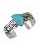 TURQUOISE & SILVER BRACELET BY PETER NELSON (NAVAJO)