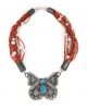 BUTTERFLY CORAL & PEARL NECKLACE BY MICHAEL CRAWFORD (NAVAJO)
