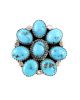 TURQUOISE CLUSTER RING BY NELSON MORGAN (NAVAJO)