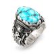 SILVER & TURQUOISE THUNDERBIRD RING BY CURTIS PETE (NAVAJO)