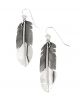 STERLING SILVER FEATHER EARRINGS BY L. PLATERO (NAVAJO)