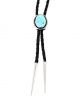 KINGMAN TURQUOISE BOLO TIE BY WILL DENETDALE (NAVAJO)