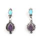 SILVER, SUGALITE & BLUE GEM TURQUOISE EARRINGS BY ANTHONY GARCIA (YAQUI)