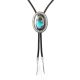SILVER & TURQUOISE BOLO TIE BY N. MORGAN (NAVAJO)