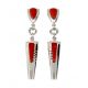 CORAL & SILVER EARRINGS BY DON SUPPLEE (HOPI)