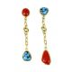 18K PERSIAN TURQUOISE & CORAL EARRINGS BY DON SUPPLEE (HOPI)