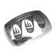 SILVER OVERLAY BELT BUCKLE BY ANDERSON KOINVA (HOPI)