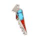 TURQUOISE & CORAL HAWK PENDANT BY DOUG NAVA (TAOS)