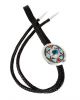 TURQUOISE & CORAL BOLO TIE BY PHILBERT BEGAY (NAVAJO)
