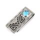 SLIM SILVER & TURQUOISE MONEY CLIP BY PETER NELSON (NAVAJO)