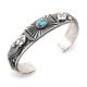 SILVER & BISBEE TURQUOISE BRACELET BY CURTIS PETE (NAVAJO)