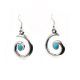 SILVER/TURQUOISE SWIRL EARRINGS BY MILDRED PARKHURST (NAVAJO)