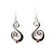 SILVER/CORAL SWIRL EARRINGS BY MILDRED PARKHURST (NAVAJO)