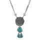 SILVER & TURQUOISE MAN IN THE MAZE NECKLACE BY JAMES FENDENHEIM (TOHONO O'ODHAM)