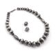 SILVER NECKLACE AND EARRINGS SET BY VIRGINIA TSO (NAVAJO)