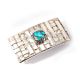 SILVER & TURQUOISE BELT BUCKLE BY ALETHIA LITTLE (NAVAJO)