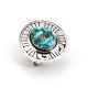 TURQUOISE & SILVER RING BY LEONARD NEZ (NAVAJO)