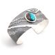 SILVER & BISBEE TURQUOISE BRACELET BY RIC CHARLIE (NAVAJO)