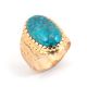 GOLD & LONE MOUNTAIN TURQUOISE RING BY RICH CHARLIE (NAVAJO)