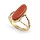 YELLOW GOLD & CORAL RING BY ABRAHAM BEGAY (NAVAJO)