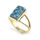 YELLOW GOLD & INDIAN MOUNTAIN TURQUOISE RING BY ABRAHAM BEGAY (NAVAJO)