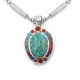 SILVER, TURQUOISE & MULTI-STONE MICRO INLAY NECKLACE BY CARL CLARK (NAVAJO)