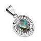 SILVER & EMERALD VALLEY TURQUOISE PENDANT BY LEONARD NEZ (NAVAJO)