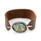 SILVER, TURQUISE & LEATHER BRACELET BY JEANETTE DALE (NAVAJO)