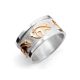 SILVER & GOLD ACCENT BEAR RING BY ROBERT TAYLOR (NAVAJO)