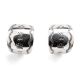 SILVER STAMPED HALF HOOP EARRINGS BY IVA YAZZIE (NAVAJO)