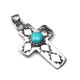 SILVER & TURQUOISE CROSS PENDANT BY IVA YAZZIE (NAVAJO)