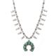 SILVER & TURQUOISE SQUASH BLOSSOM NECKLACE BY BRYAN JOE (NAVAJO)