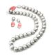 SILVER BEAD & RHODOCHROSITE NECKLACE & EARRINGS  BY DEBBIE SILVERSMITH (NAVAJO)