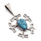SILVER & KINGMAN TURQUOISE PENDANT BY KEE YAZZIE (NAVAJO)