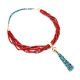 YELLOW GOLD MULTI-STONE BLOSSOM NECKLACE BY BOYD TSOSIE (NAVAJO)