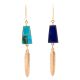 REVERSIBLE YELLOW GOLD MULTI-STONE EARRINGS BY BOYD TSOSIE (NAVAJO)