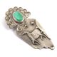 KINGMAN TURQUOISE & SILVER PIN/PENDANT BY ANTHONY LOVATO (SANTO DOMINGO)