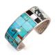 SILVER MULTI-STONE INLAY CUFF BRACELET BY JOEL PAJARITO (SANTO DOMINGO)