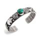 SILVER & TURQUOISE PETROGLYPH CUFF BRACELET BY ALEX SANCHEZ (NAVAJO/ZUNI)