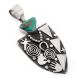 SILVER & TURQUOISE MAIDEN PENDANT BY ALEX SANCHEZ (NAVAJO/ZUNI)