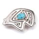 SILVER & ITHACA PEAK TURQUOISE BEAD BUCKLE BY DUANE MAKTIMA (LAGUNA)
